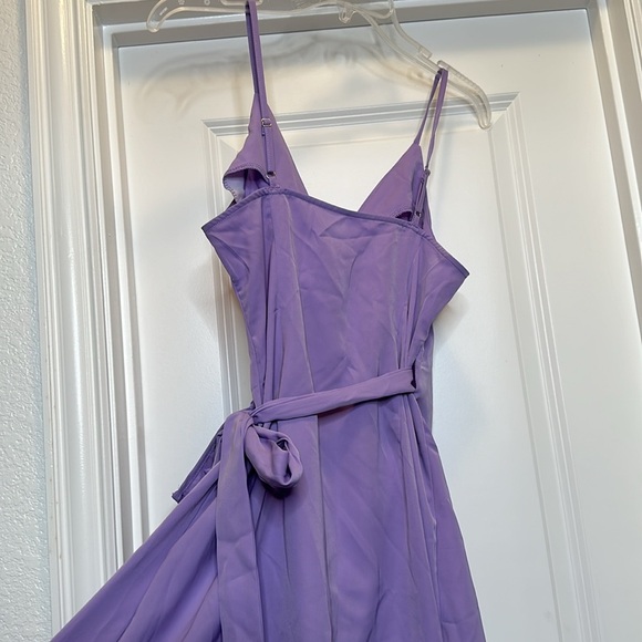 Mini Dress Wrap Side Bow Tie Spaghetti Straps Casual Summer purple Small dress - Picture 4 of 6